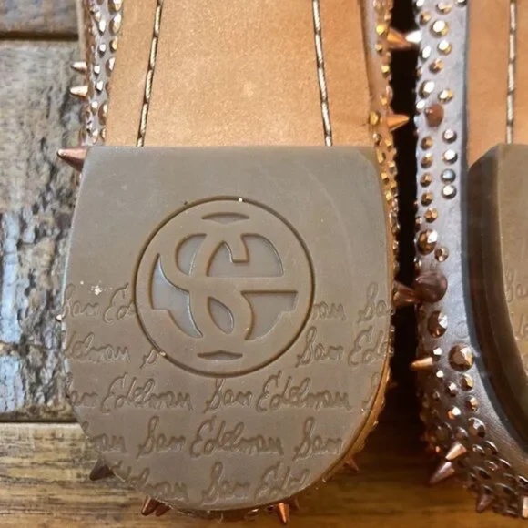 Sam Edelman Adena Studded Satin Loafers Flats Rose Gold Spike Size 6 - Picture 11 of 12